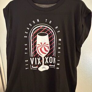 Black Vixxon Wine Graphic Tee, Christmas